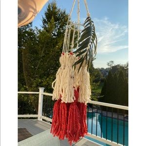 Palm leaf fringe wall hanging